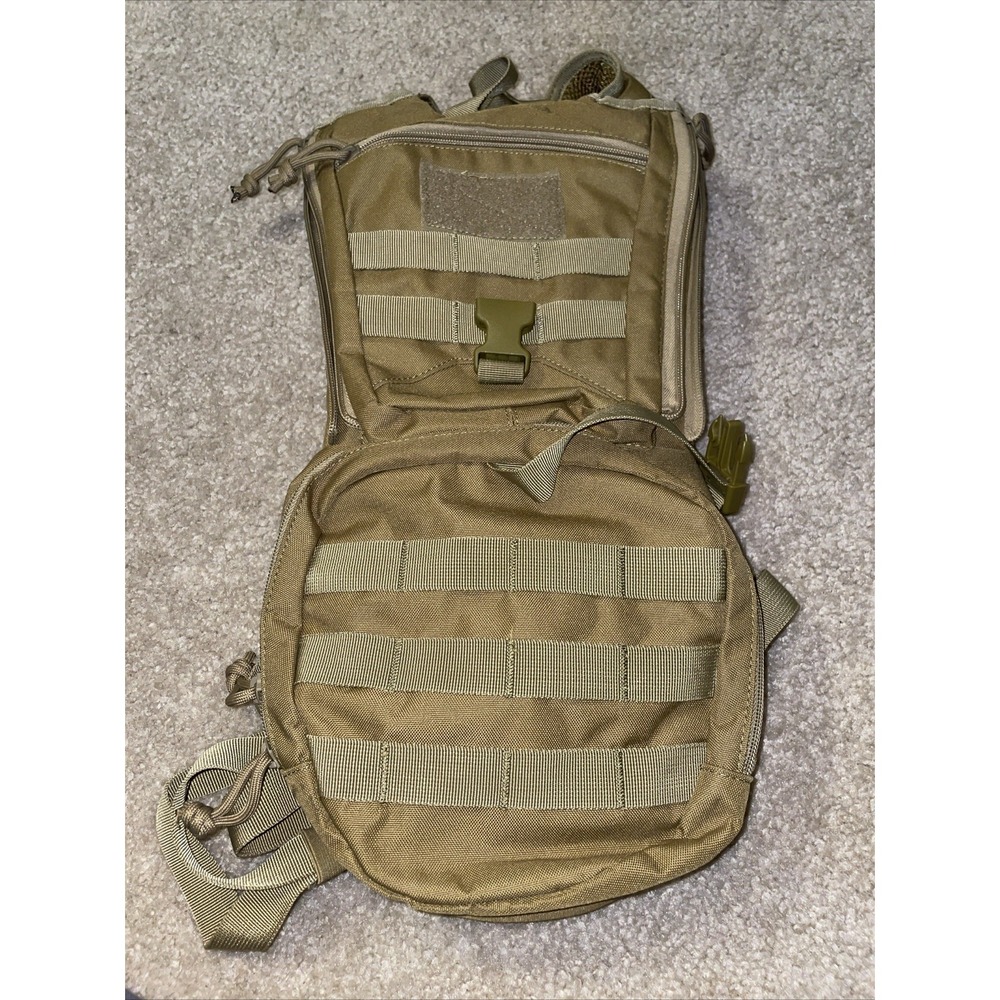 Tactical Hydration Pack Coyote Tan MOLLE Military Style Backpack Daypack